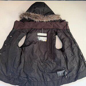 Burton Women's Rancher Puffy Vest with Removable Hood Size M Ski Layer